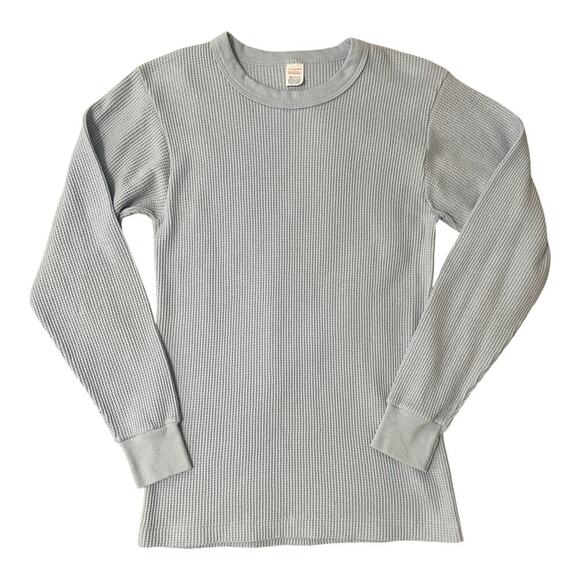 Vintage Valentines Thermal Waffle Knit Top Shirt Long Sleeve Large Blue … - Picture 1 of 5